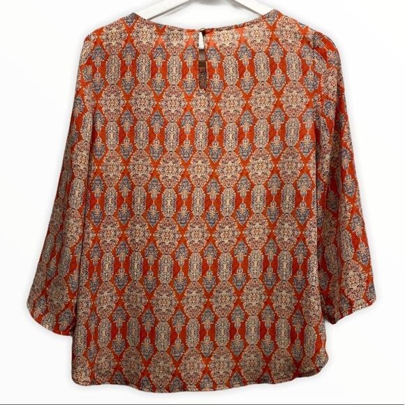 The Limited | Orange & Blue Printed Blouse - Picture 2 of 5